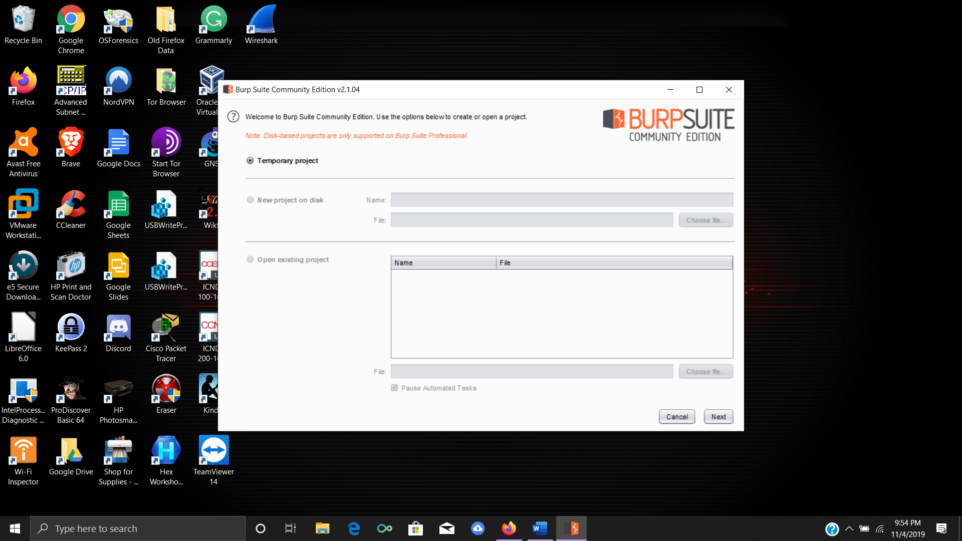 Getting started with Burp Suite - the first window