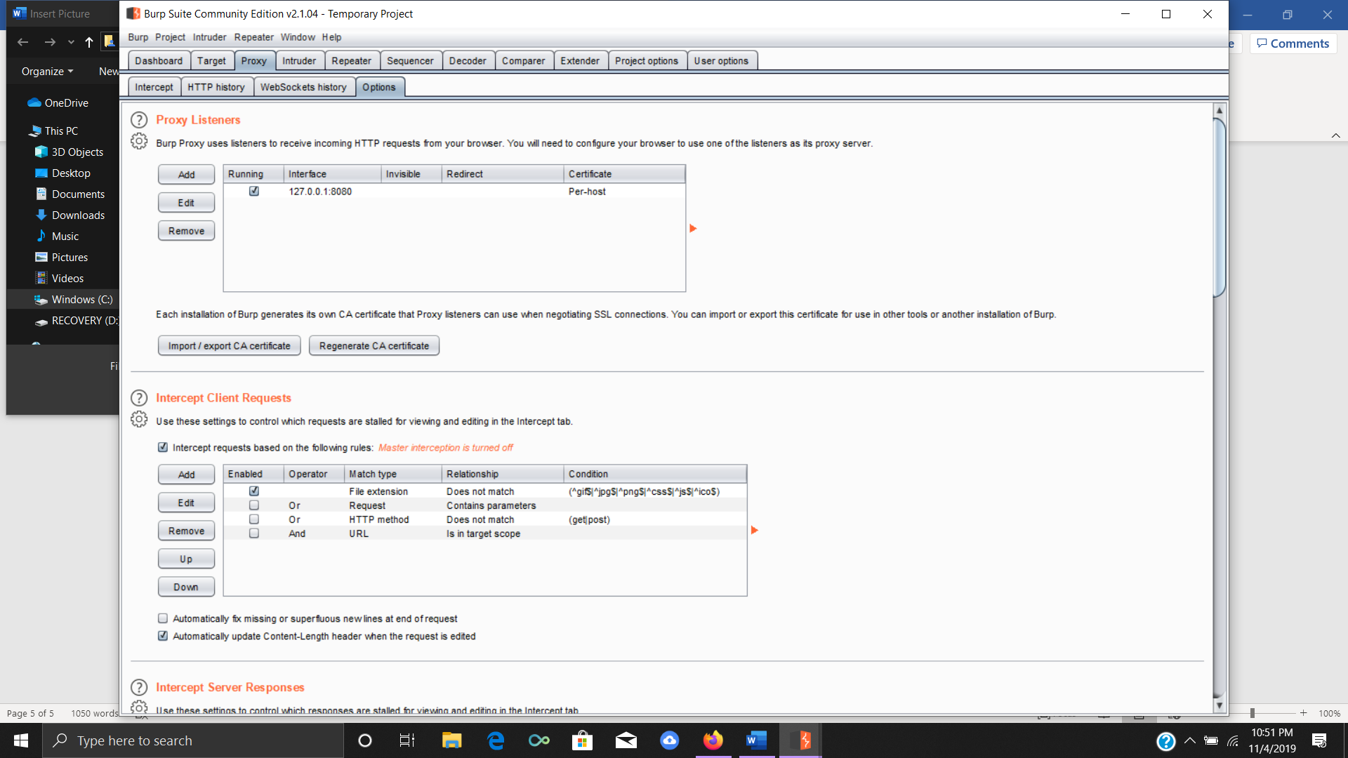 Configuring certificates for Burp Suite