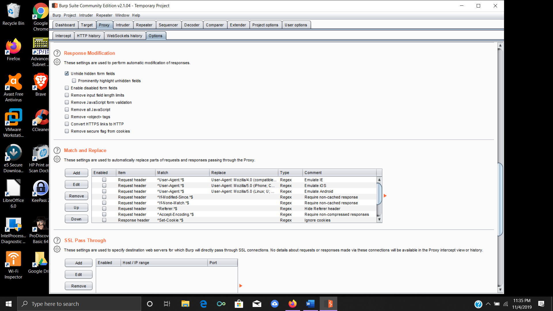 Capturing traffic in Burp Suite