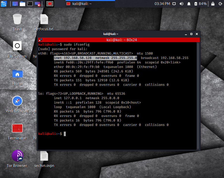 ifconfig example