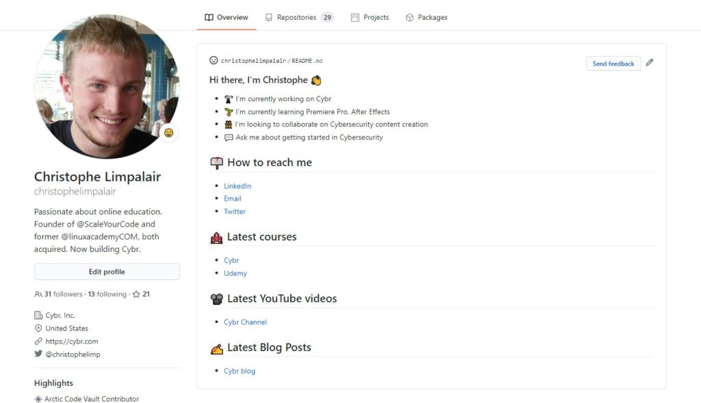 GitHub readme example