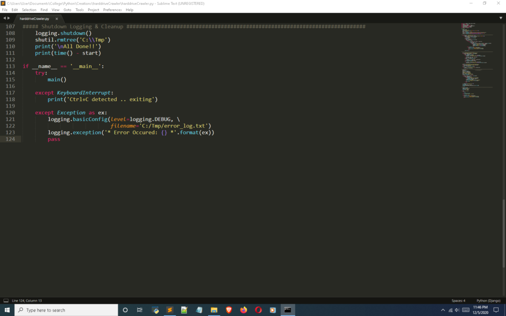 Cleanup logic for the data exfiltration tool