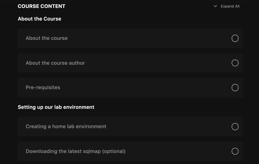 About the Course and Setting up our lab environment sections