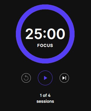 Pomodoro app to stay on track