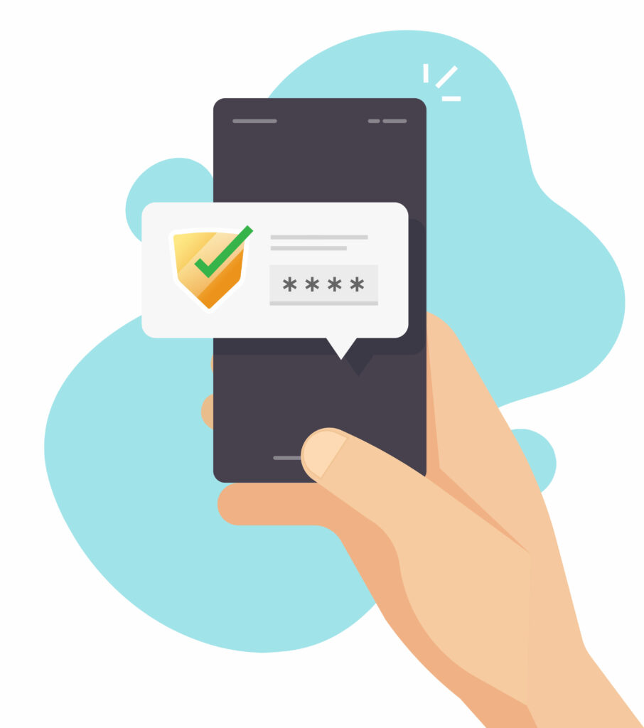 Mobile user logging in with a successful password