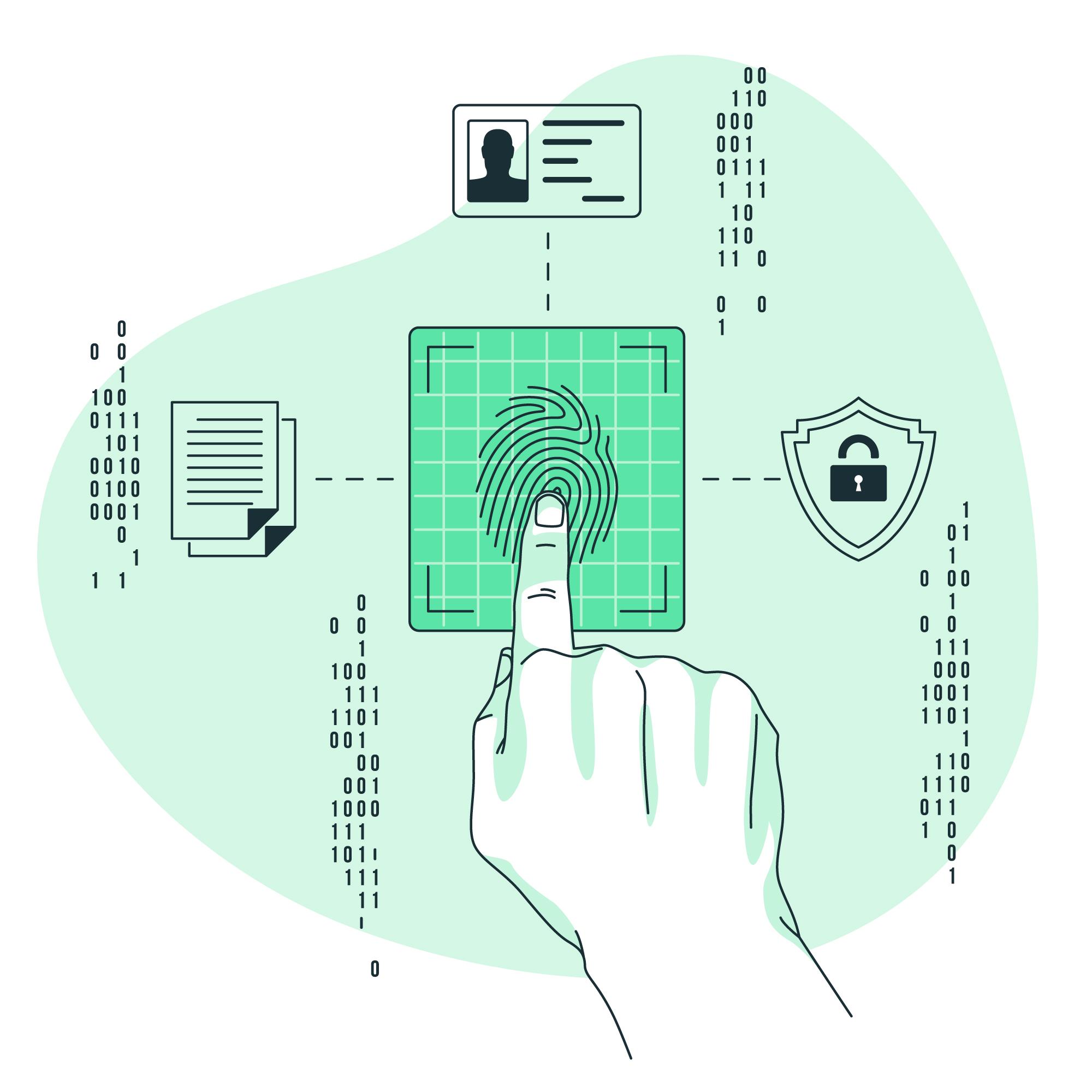 Example of fingerprint scanning for something you are