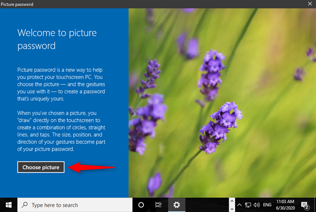 Example of something you can do with Picture Password