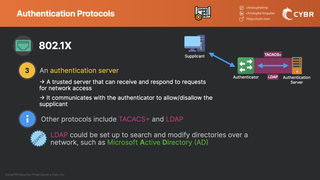802.1X TACACS+ and LDAP protocols
