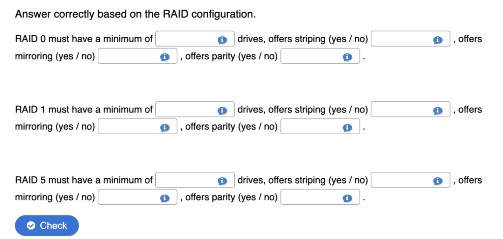 RAID array configurations